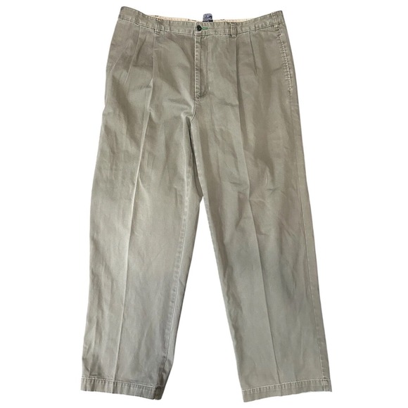 VTG Y2K‎ Tommy Hilfiger Men's Chino Straight Olive Green Pants Sz 42x32 Casual - Picture 1 of 7